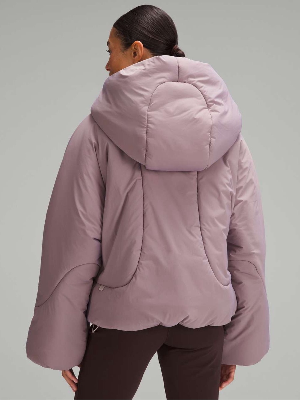 2. Lululemon Hooded Insulated Wrap Heathered Light Orbit Puffer Coat NWT - Picture 2 of 13